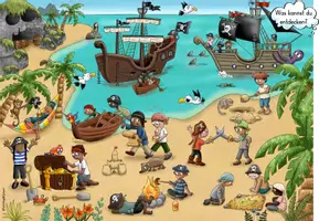 Vorschau - Stationenlernen - Piraten | Wimmelbild - Seite 1