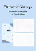 Vorschau - Arbeitsblätter - Matheheft Vorlage - Lineatur gross - Deckblatt