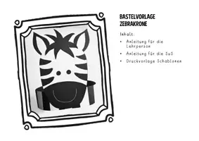 Vorschau - Mal- und Bastelvorlagen - Zebra-Krone Basteln Stirnband Theater Kostüm Verkleidung - Seite 2