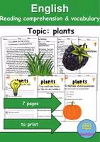 Vorschau - Arbeitsblätter - Plants: Reading comprehension & vocabulary - Englisch - Deckblatt