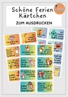 Vorschau - Poster - Schöne Ferien Kärtchen - Ferienwünsche zum Schuljahresende - Deckblatt