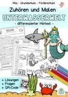 Vorschau - Arbeitsblätter - Sommer Hörübung, Hörverstehen Zuhören und Malen, Klasse 1, 2, 3, 4, DaZ - Deckblatt