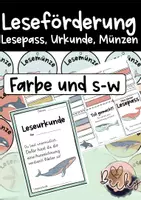 Vorschau - Fördermaterial/Inklusion - Leseförderung (Lesepass, Lesemünzen, Urkunde) Wal - Deckblatt