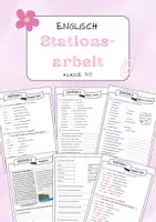 Vorschau - Arbeitsblätter - Stationsarbeit Englisch Klasse 7 - Deckblatt