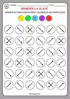 Vista previa - Juegos / Gamificación - Actividad de Atención: Patrón Número Color - Portada