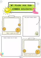 Vorschau - Mal- und Bastelvorlagen - 🌞 My Plans for the Summer Holidays – Kreatives Englisch-Arbeitsblatt für die Sommerzeit 🌴 - Deckblatt