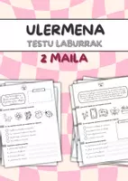 Vista previa - Hojas de trabajo - Ulermena laburra (2 zailtasun maila) - Portada