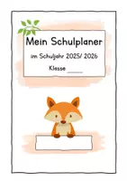 Vorschau - Anderer Materialtyp - Schulplaner Logbuch Fuchs (2025 2026 Bayern oder frei editierbar) - Seite 1