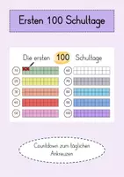 Vorschau - Poster - Die ersten 100 Schultage - Counter zum Ankreuzen - Deckblatt