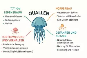 Vorschau - Arbeitsblätter - Arbeitsblätter zum Thema "Quallen" + Lösung & MP3 + Mindmap + Infografik - Seite 2