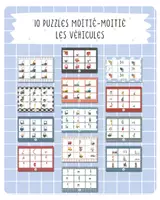 Aperçu - Jeux - 🚌 10 puzzles moitié-moitié – Les véhicules - Page de couverture