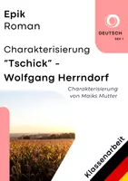 Vorschau - Test - Klassenarbeit: Charakterisierung Maiks Mutter – Tschick (Herrndorf) – Analyse & Erwartungshorizont - Deckblatt