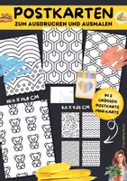 Vorschau - Mal- und Bastelvorlagen - Postkarten zum Ausdrucken und Ausmalen mit Mustern ab 1. Klasse - Deckblatt
