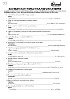 Aperçu - Feuilles d'exercices - B2 KEY WORD TRANSFORMATIONS (4) – 30 Sentences - Page 1
