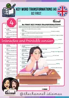 Aperçu - Feuilles d'exercices - B2 KEY WORD TRANSFORMATIONS (4) – 30 Sentences - Page de couverture