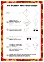 Vorschau - Mal- und Bastelvorlagen - Fensterdekoration - Herbstdrachen (mit Bastelanleitung) - Seite 2