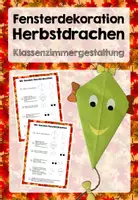 Vorschau - Mal- und Bastelvorlagen - Fensterdekoration - Herbstdrachen (mit Bastelanleitung) - Deckblatt