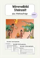 Vorschau - Fördermaterial/Inklusion - Steinzeit Wimmelbild plus Arbeitsaufträge - Deckblatt