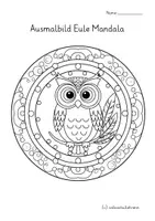 Vorschau - Arbeitsblätter - Eulen Mandalas – 18 Ausmalbilder ab der 1. Klasse 🦉 - Seite 1