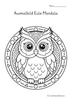 Vorschau - Arbeitsblätter - Eulen Mandalas – 18 Ausmalbilder ab der 1. Klasse 🦉 - Seite 3