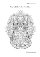 Vorschau - Arbeitsblätter - 15 Ausmalbilder einer Katze im Mandala Style 🐱 - Seite 1