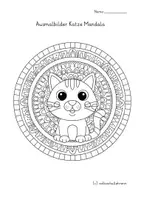 Vorschau - Arbeitsblätter - 15 Ausmalbilder einer Katze im Mandala Style 🐱 - Seite 2