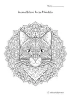 Vorschau - Arbeitsblätter - 15 Ausmalbilder einer Katze im Mandala Style 🐱 - Seite 3
