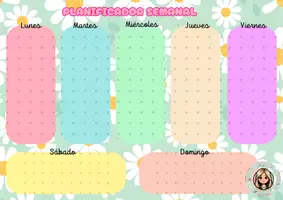 Vista previa - Para docentes: organización, planificación y formación - PLANIFICADOR SEMANAL FLORES. VARIOS MODELOS - página 1