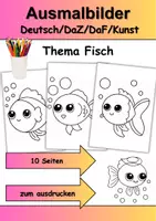 Vorschau - Mal- und Bastelvorlagen - Ausmalbilder Thema Fische - Grundschule - Bastelvorlagen - Deckblatt