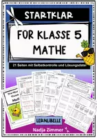 Vorschau - Arbeitsblätter - Startklar für Klasse 5 - Mathe - Wiederholungsheft der Lerninhalte der Klasse 4 - Deckblatt