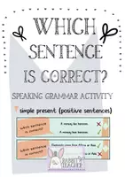 Vorschau - Spiele - Which sentence is correct? Fehler finden! (simple present, positive Aussagesätze) - Deckblatt