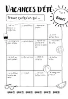 Aperçu - Jeux - Vacances d'été Bingo - Page 1