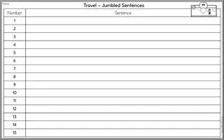Aperçu - Feuilles d'exercices - Travel (Holidays) - Jumbled Sentences - Page 3