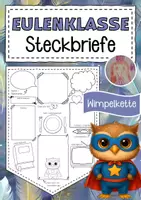 Vorschau - Mal- und Bastelvorlagen - Eulenklasse Steckbriefe zum Kennenlernen - Deckblatt