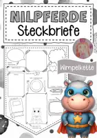 Vorschau - Mal- und Bastelvorlagen - Nilpferdklasse Steckbriefe zum Kennenlernen - Deckblatt