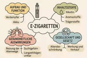Vorschau - Arbeitsblätter - AB mit Fragen zum Thema "E-Zigaretten" + Lösungsblatt + Mindmap + Infografik - Seite 2