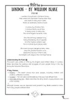 Vista previa - Hojas de trabajo - READING: Poem LONDON by William Blake - Portada