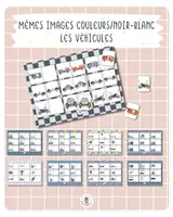 Aperçu - Apprentissages en autonomie - 🚓 Mêmes images couleurs / noir-blanc – Les véhicules - Page de couverture