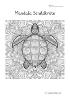 Vorschau - Arbeitsblätter - Schildkröte Mandalas – 12 Ausmalbilder ab 1.Klasse 🐢 - Seite 1