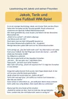Vorschau - Mal- und Bastelvorlagen - Jakob & Tarik – Lesegeschichte zum Fußballspiel und Umgang mit Wut (Klasse 2–3, inkl. Aufgaben) - Deckblatt