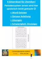 Vorschau - Arbeitsblätter - Gitterrätsel_Chemie_Periodensystem_Einsteiger - Deckblatt