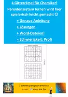 Vorschau - Spiele - Paket_Drei Schwierigkeitsgrade Gitterrätsel_Periodensystem - Seite 1