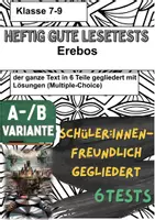 Vorschau - Test - 📘🎮🧠 6x Lesetests – Leseverstehen und Textverständnis prüfen und trainieren am Beispiel von „Erebos“ von Ursula Poznanski (A/B-Variante) (Lektüretest) - Deckblatt
