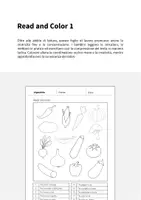 anteprima - Esercizi - Vegetables / Verdure: Read and Color 1 (Scheda di esercizi di inglese) - Pagina 1