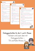 Vorschau - Aufgabenkarten - Dialoggeschichten Kalle und Tilli Klasse 3/4Niveau 2 - Deckblatt