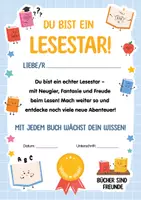 Vorschau - Anderer Materialtyp - Leseurkunde, Urkunde für Kinder, Motivation fürs Lesen, Lesestar, Urkunde fürs Vorlesen und Vorlesewettbewerb. Auszeichnung für Kinder. Zeugnis für Kinder. Urkunde Lesewettbewerb. - Seite 2