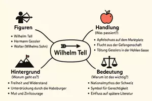 Vorschau - Arbeitsblätter - AB mit Fragen zum Thema "Wilhelm Tell" + Lösungsblatt + Mindmap + Infografik - Seite 2