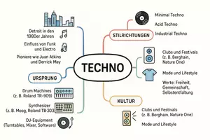 Vorschau - Arbeitsblätter - AB mit Fragen zum Thema "Techno" + Lösungsblatt + Mindmap + Infografik - Seite 2