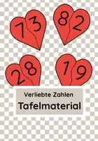 Vorschau - Stationenlernen - Verliebte Zahlen Tafelmaterial - Deckblatt