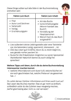 Vorschau - Arbeitsblätter - Buchvorstellung - Steckbrief und Bewertung - Seite 1